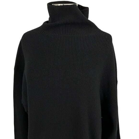 NWT Babaton S Maclean Sweater Dress Black 100% Merino Knit Turtleneck Pullover - Picture 2 of 10